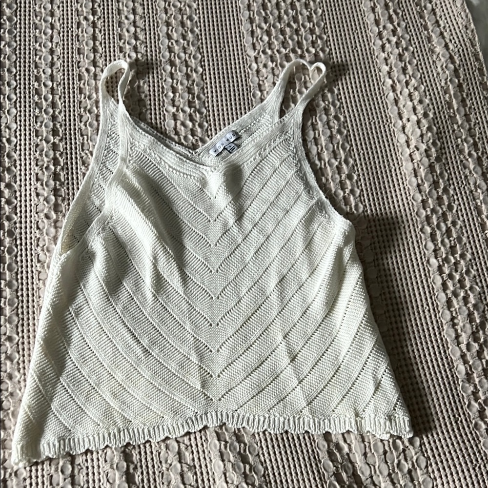 White Knit Tank Top